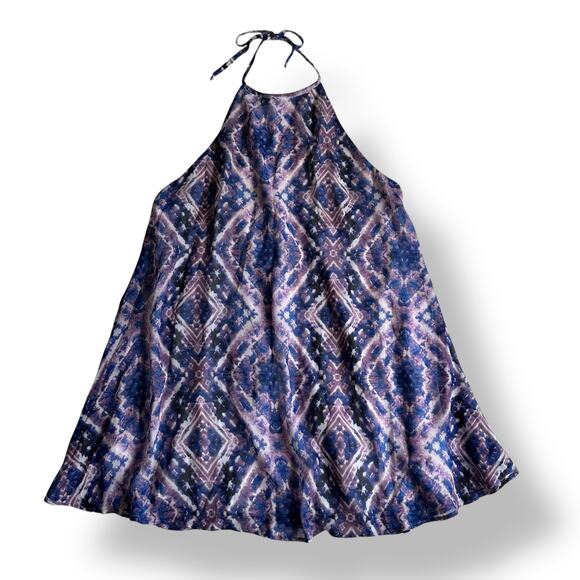 Show Me Your Mumu Purple Haze Katy Halter Mini Dress Womens Size L Boho - Picture 1 of 9
